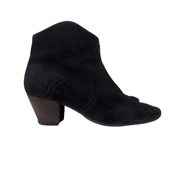 ISABEL MARANT Dicker Suede Heeled Western Ankle Black Boots Size EU 38 - Picture 8 of 13